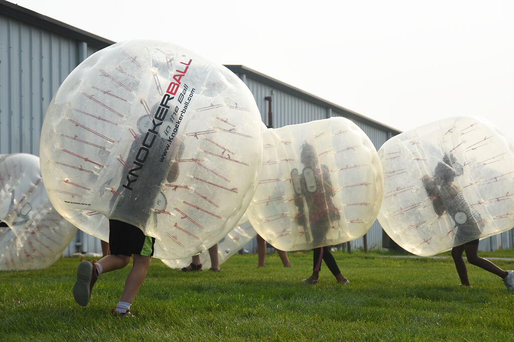 Children play Knockerball